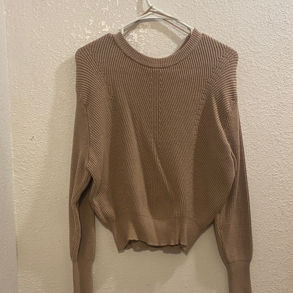 Philosophy Ribbed Tan Sweater